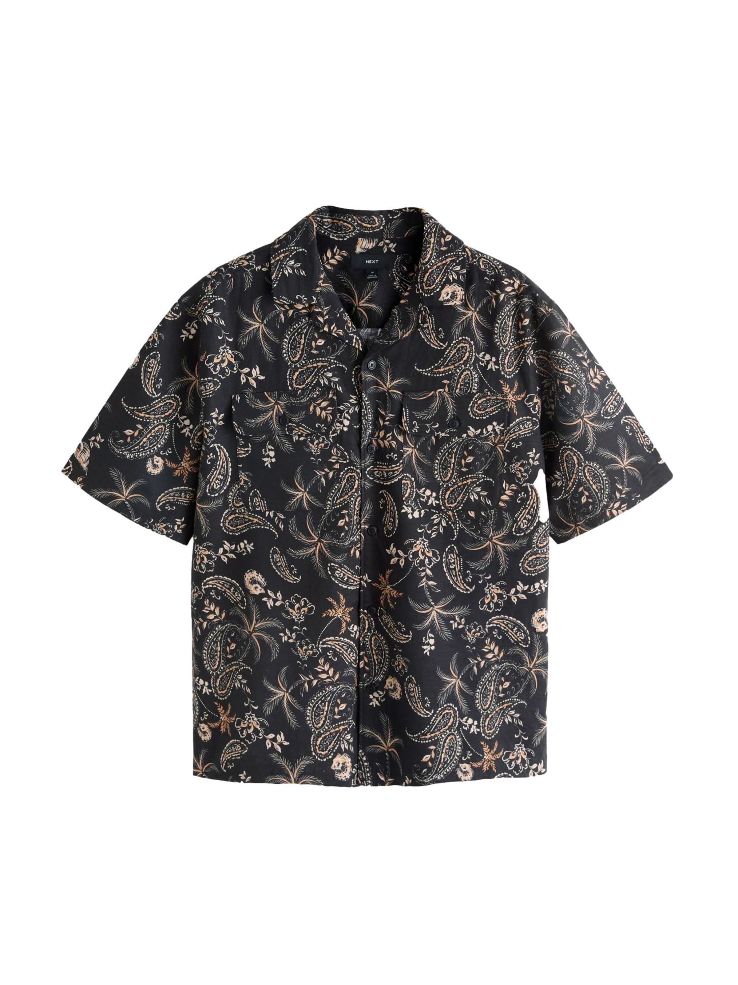 Next Regular fit Button Up Shirt in Black: front
