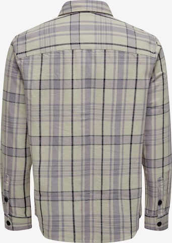 Only & Sons Regular fit Button Up Shirt 'Milo' in Purple