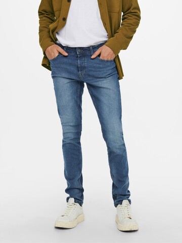 Coupe slim Jean 'Loom' Only & Sons en bleu : devant