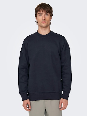 Only & Sons Sweatshirt 'Dan' in Blue: front