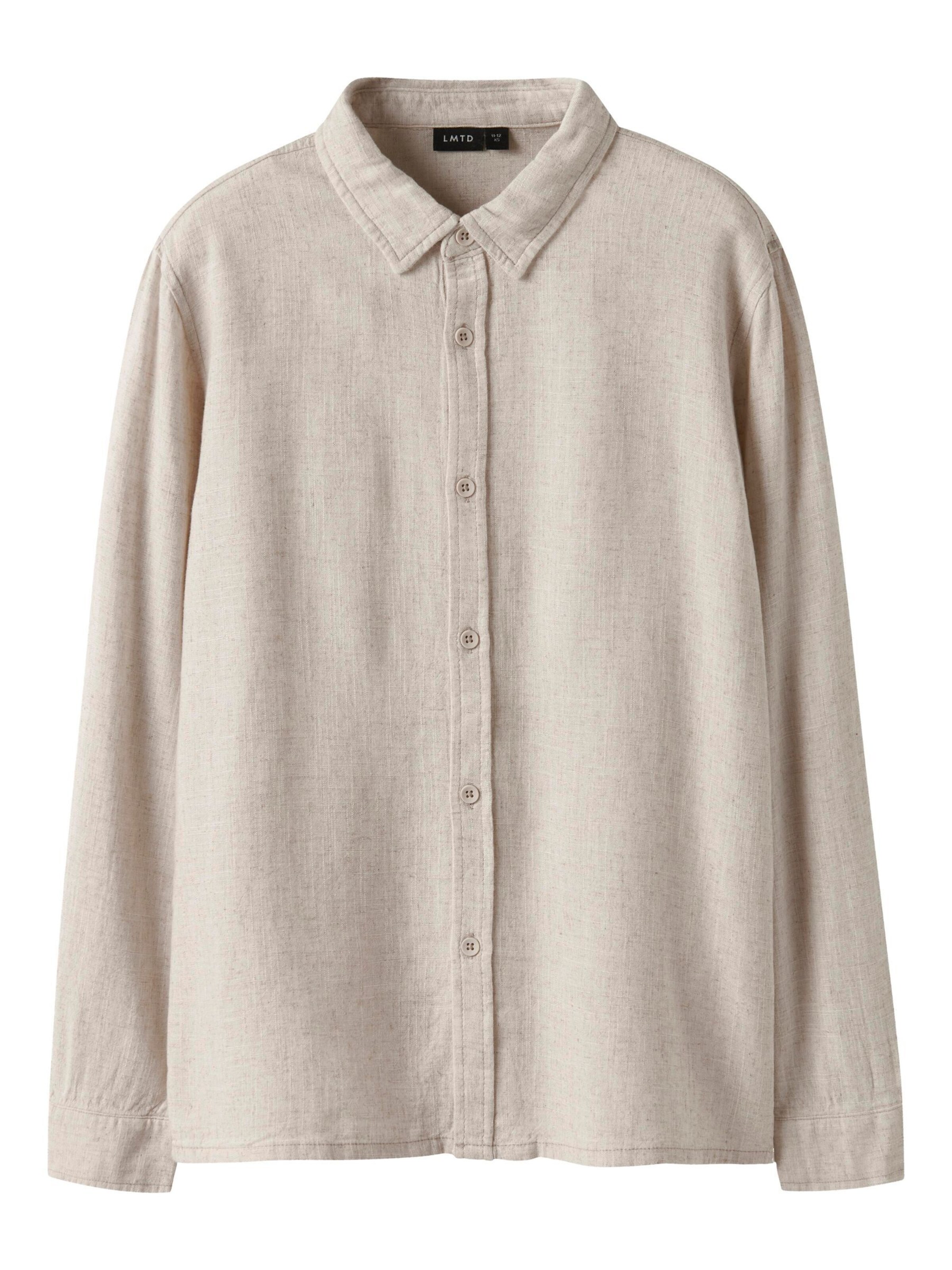 LMTD Comfort fit Button up shirt in Beige: front