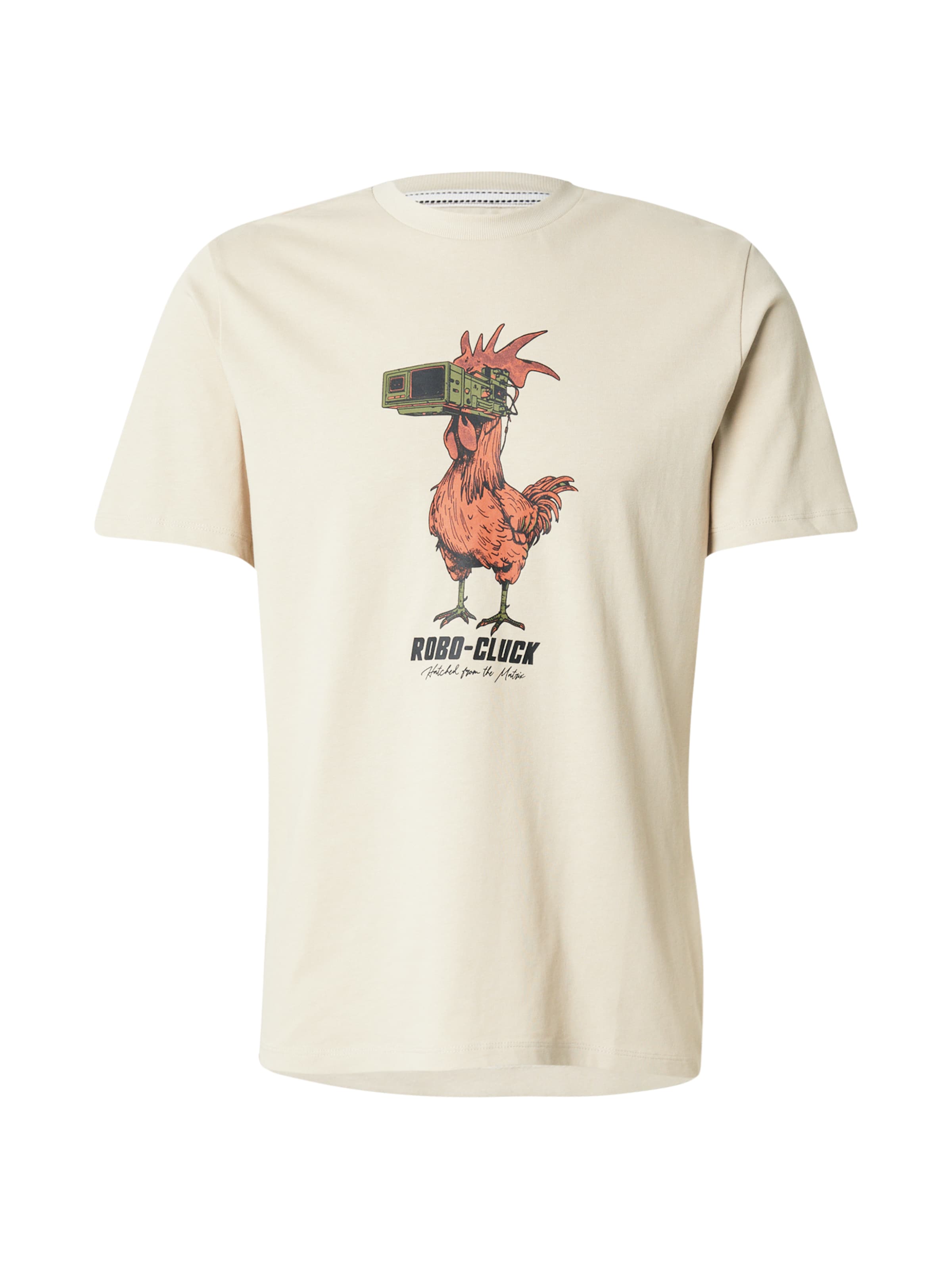 BLEND Тениска 'BHIDAN HUMOR ANIMAL' в бежово: отпред