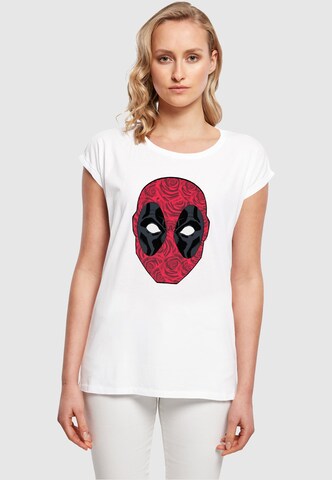 Maglietta 'Deadpool - Head Of Roses' di ABSOLUTE CULT in bianco: frontale