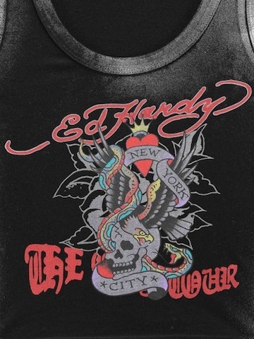 Ed Hardy Τοπ 'Ed Nyc Skull Tour' σε μαύρο