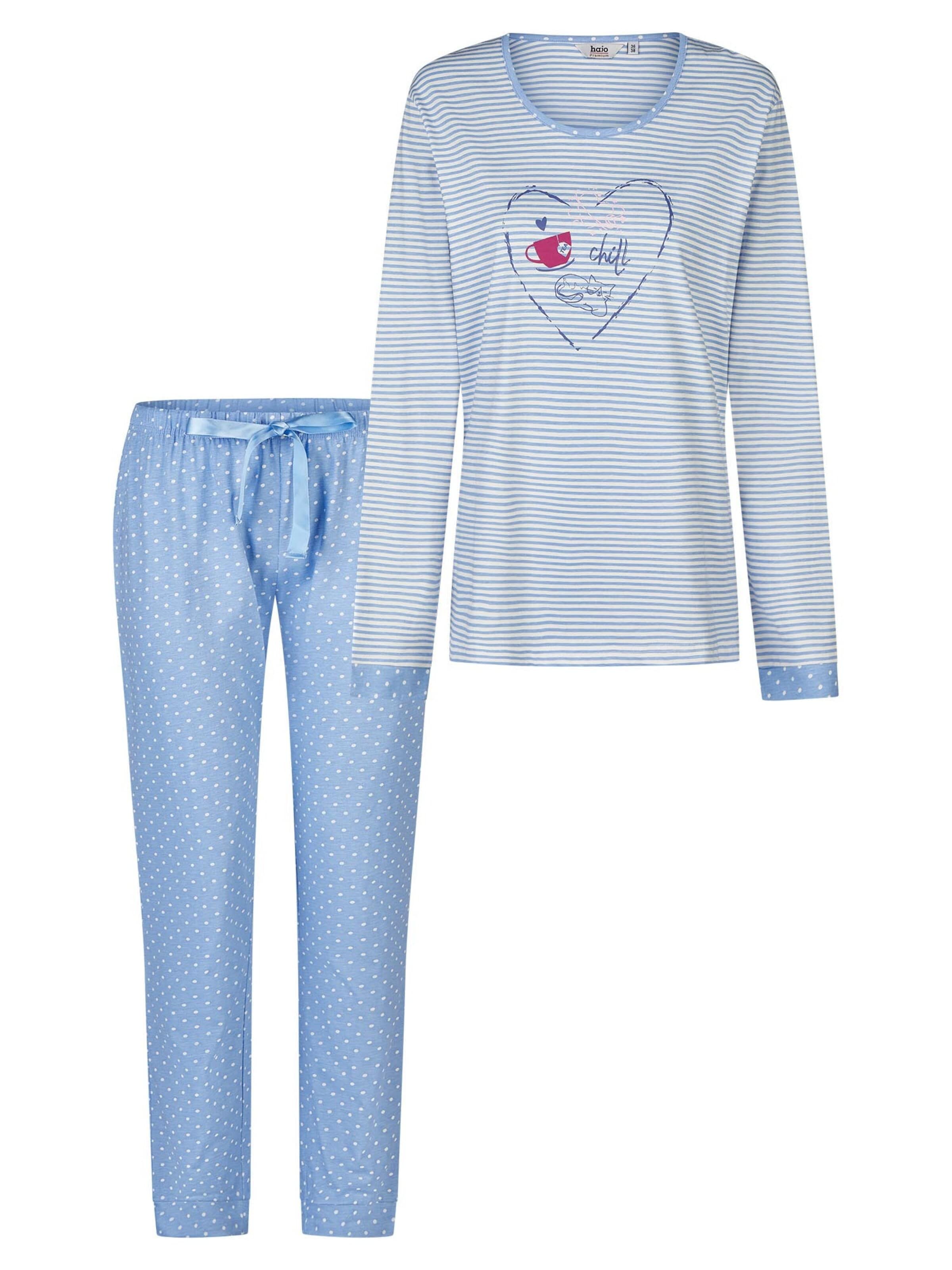HAJO Pajama 'Premium Cotten' in Blue: front