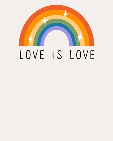 Maglietta ' Love is Love ' di Watapparel in bianco