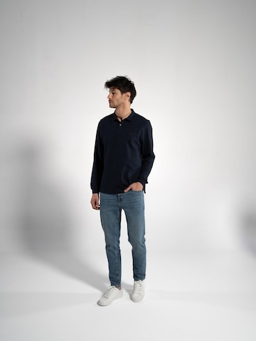 GORG Shirt 'Herren Langarm Poloshirt aus 100% Bio-Baumwolle' in Blauw