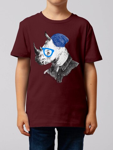 watabout.kids T-Shirt 'Nashorn' in Rot: Vorderseite
