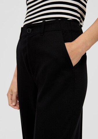 s.Oliver Wide leg Trousers with creases in Black