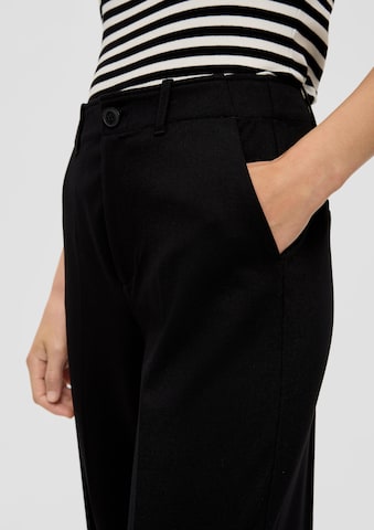 s.Oliver Wide leg Pleat-Front Pants in Black