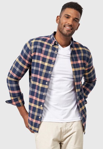 INDICODE JEANS Regular fit Button Up Shirt 'Riverside' in Blue: front