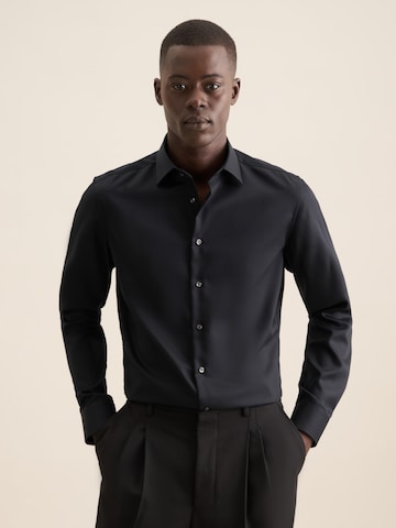 Coupe slim Chemise business SEIDENSTICKER en noir : devant