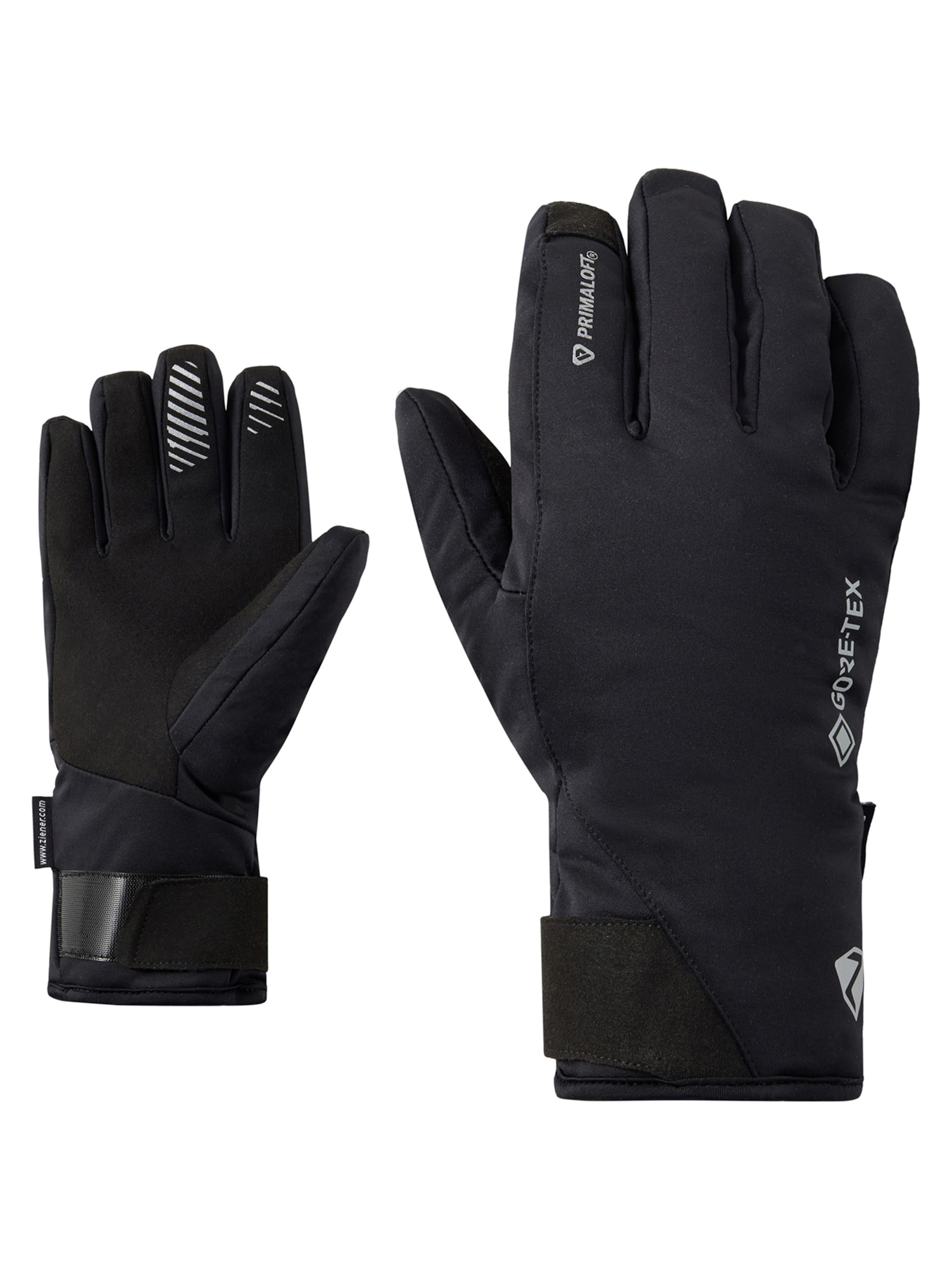 ZIENER Sporthandschuhe 'DIKS-Z GTX PR TOUCH+ GORE PLUS WARM ' in Schwarz: Vorderseite