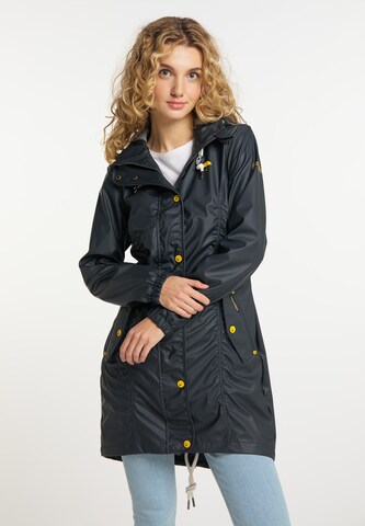 Schmuddelwedda Between-Seasons Coat in Blue: front