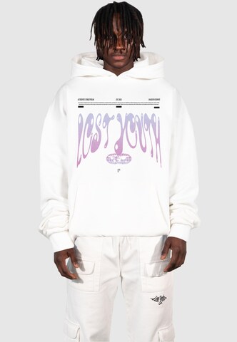 Sweat-shirt Lost Youth en blanc : devant