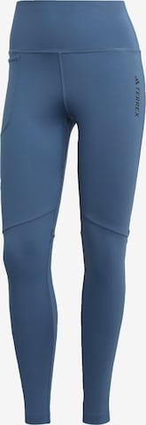 ADIDAS TERREX Skinny Outdoor Pants in Blue: front