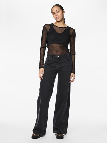 PIECES Wide Leg Jeans 'Selma' in Schwarz