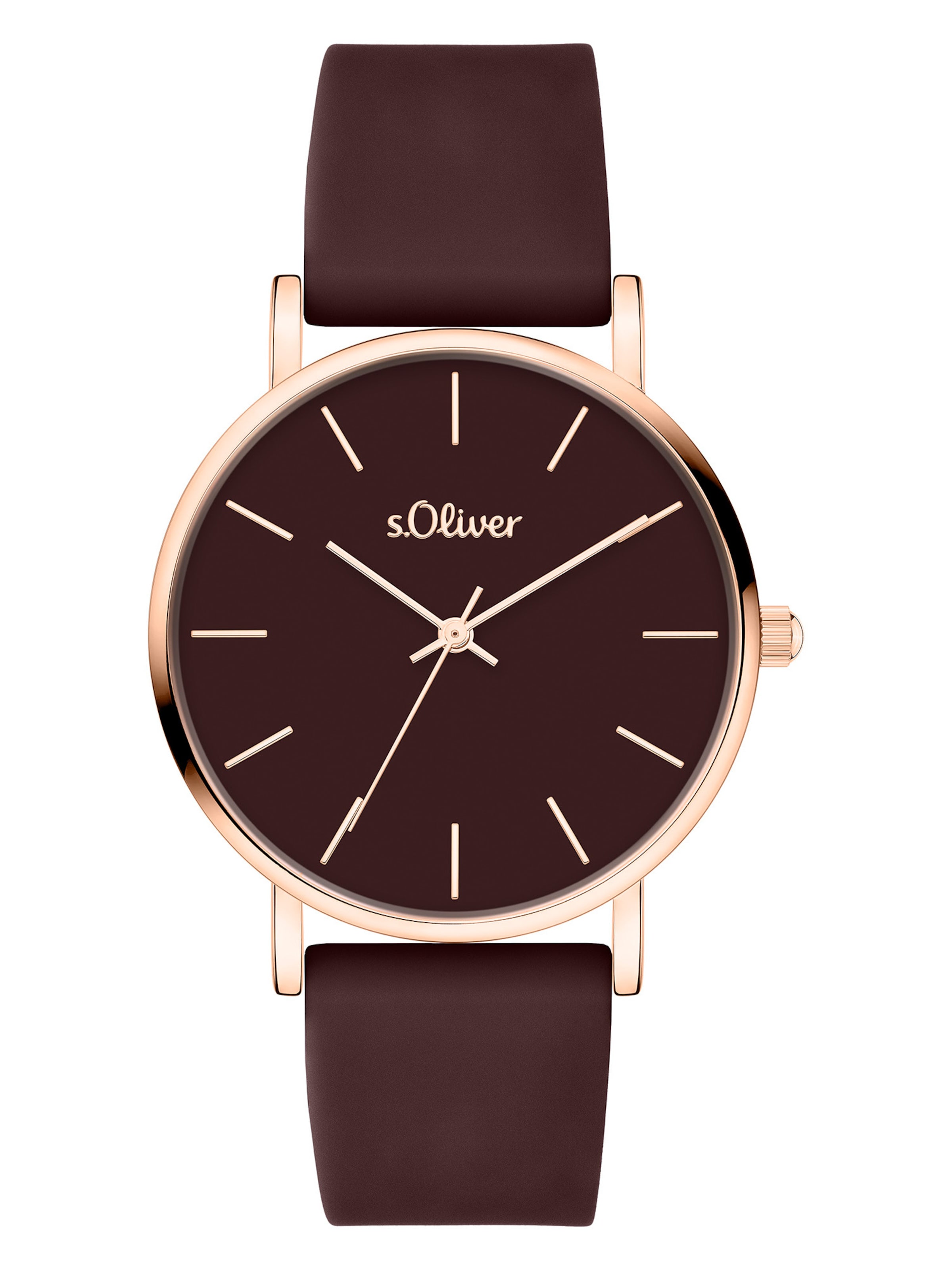 s.Oliver Uhr in Braun: Vorderseite
