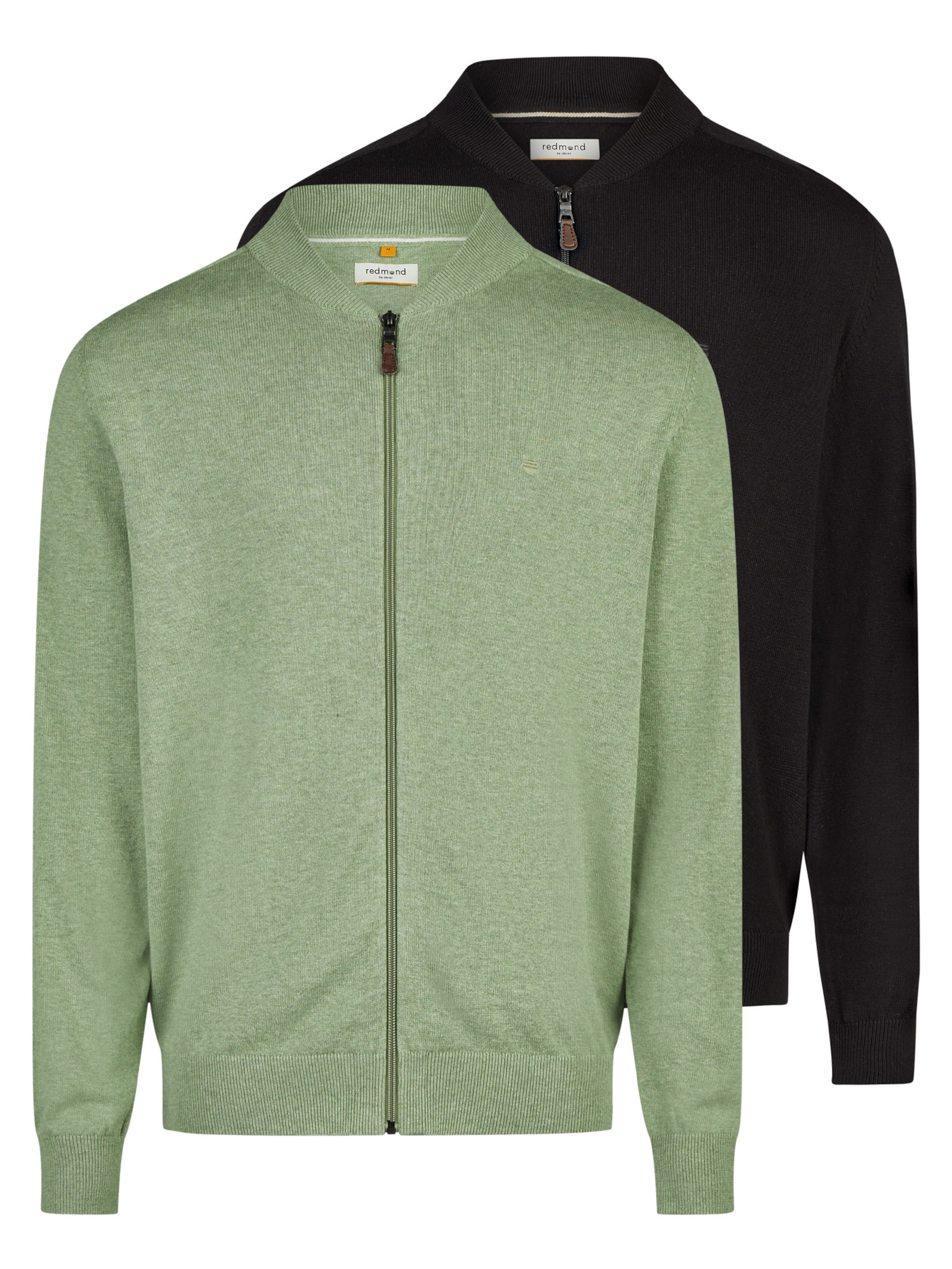 redmond Knit Cardigan 'Basic' in Green: front