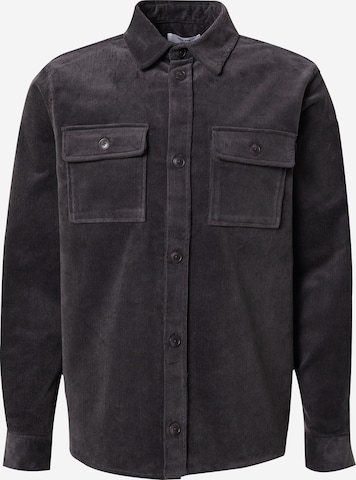 DAN FOX APPAREL - Ajuste regular Camisa 'Lucian' en gris: frente