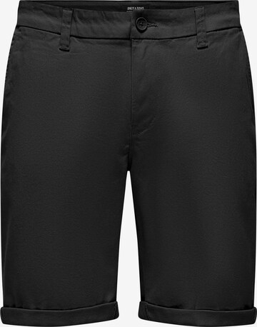 Pantaloni chino 'PETER' di Only & Sons in nero: frontale
