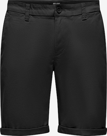 Regular Pantalon chino 'PETER' Only & Sons en noir : devant