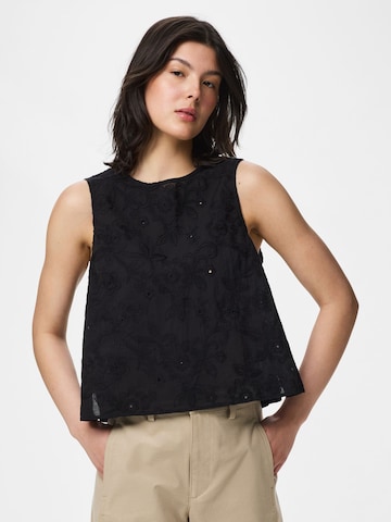 PIECES - Top 'GINGER' en negro: frente