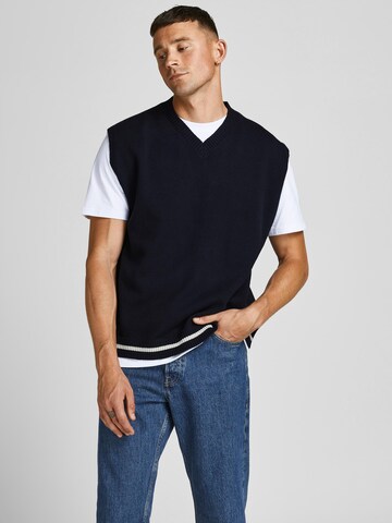 JACK & JONES Sweater Vest 'Rocco' in Blue: front