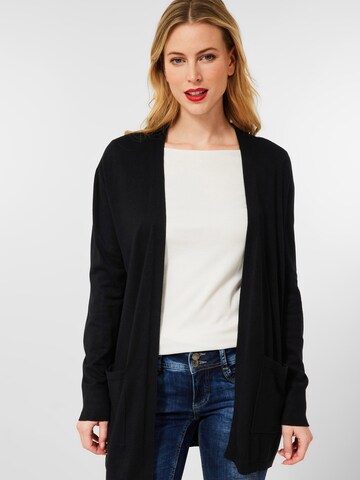 STREET ONE Knit Cardigan in Black: front