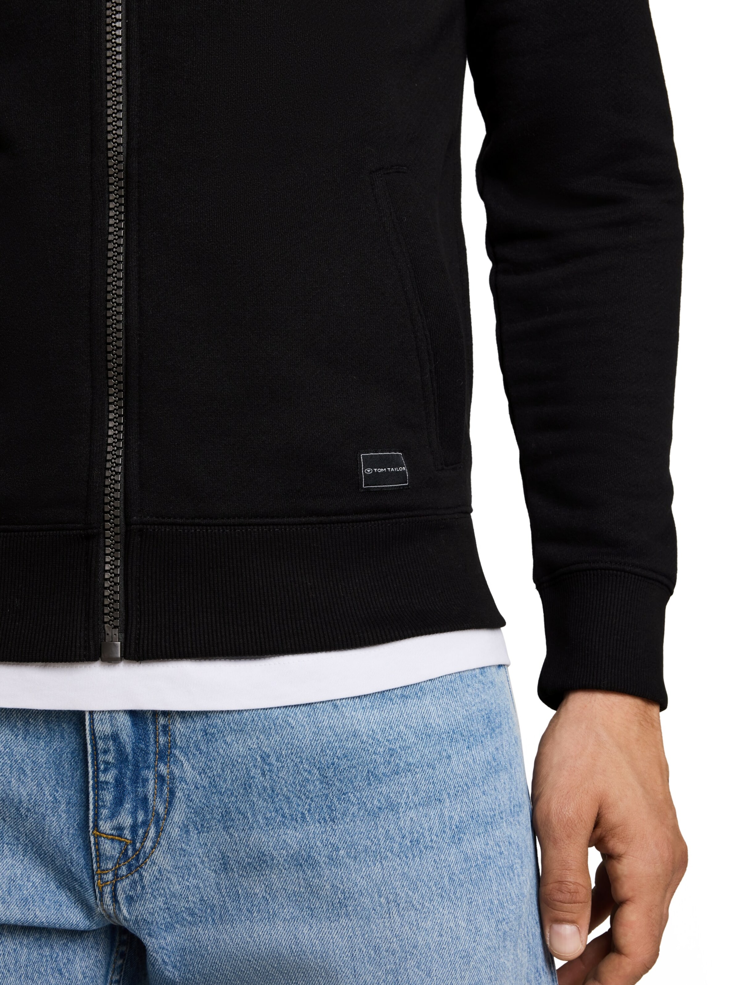 TOM TAILOR - Sudadera con cremallera en negro