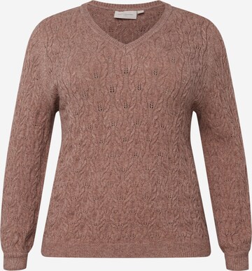 Pull-over 'FIA KATIA' ONLY Carmakoma en marron : devant