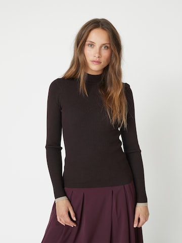 Pull-over co'couture en marron