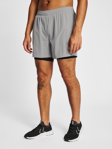 Hummel Regular Workout Pants 'FAST' in Grey: front