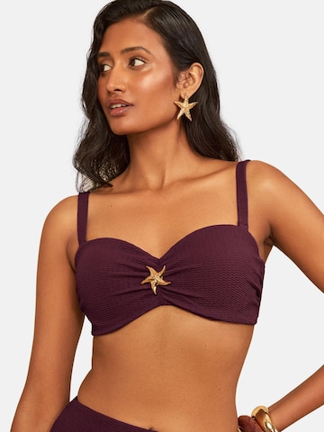 Top per bikini di love & roses in lilla: frontale