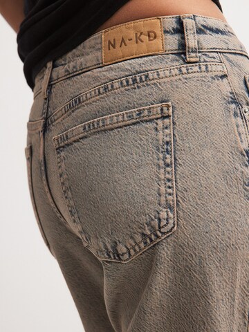 NA-KD Wide Leg Jeans in Grau