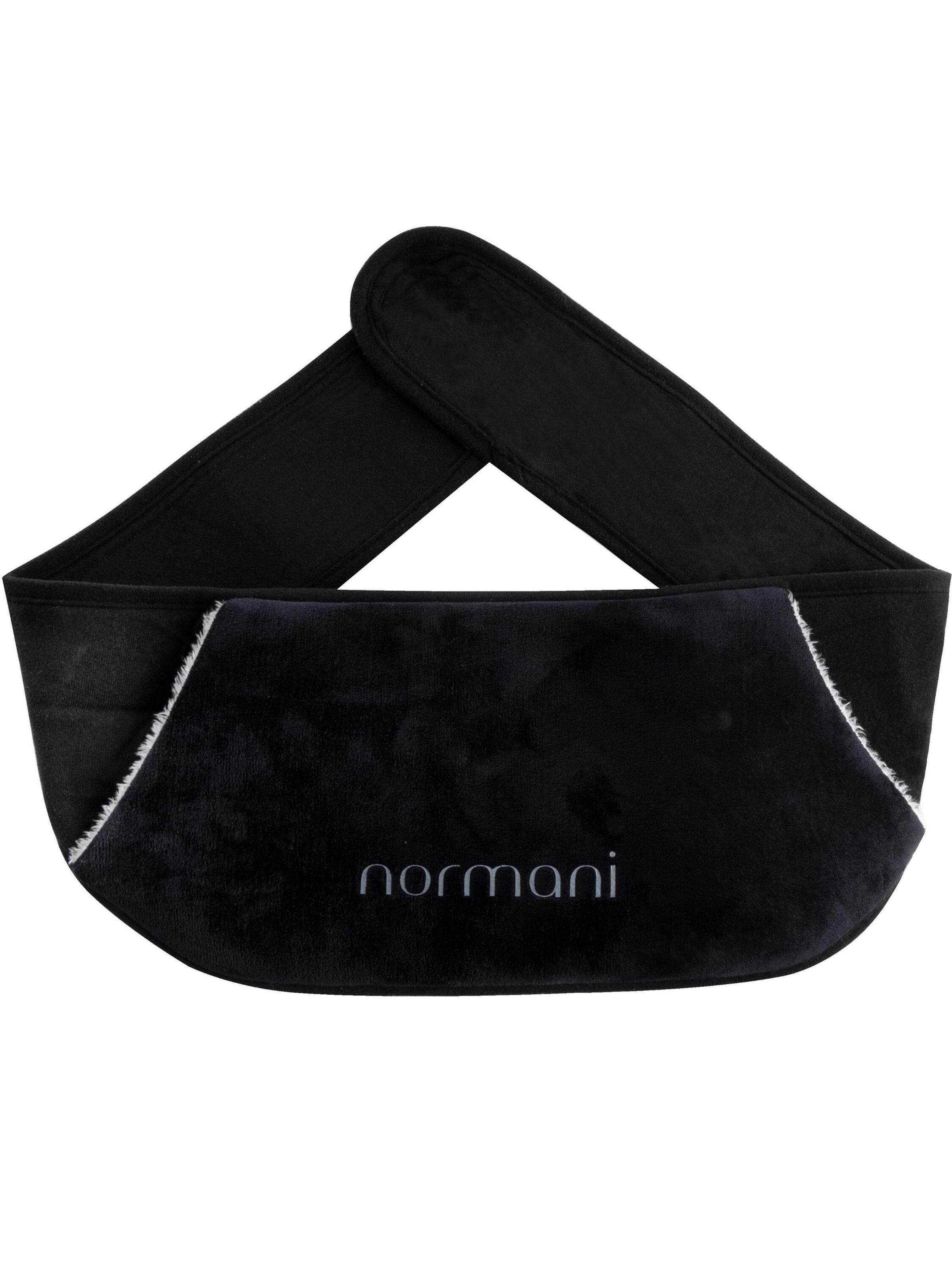 normani Wärmflasche mit Gürtel und Bezug in Schwarz: Vorderseite