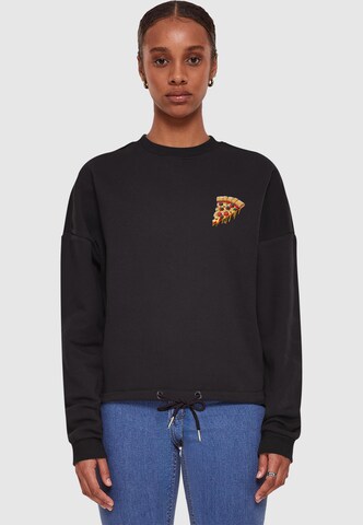 Merchcode Sweatshirt 'Pizza Comic' in Schwarz: Vorderseite