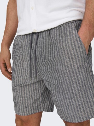 Only & Sons Regular Trousers 'Tel' in Grey