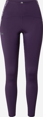 UNDER ARMOUR Skinny Workout Pants 'RUSH' in Purple: front