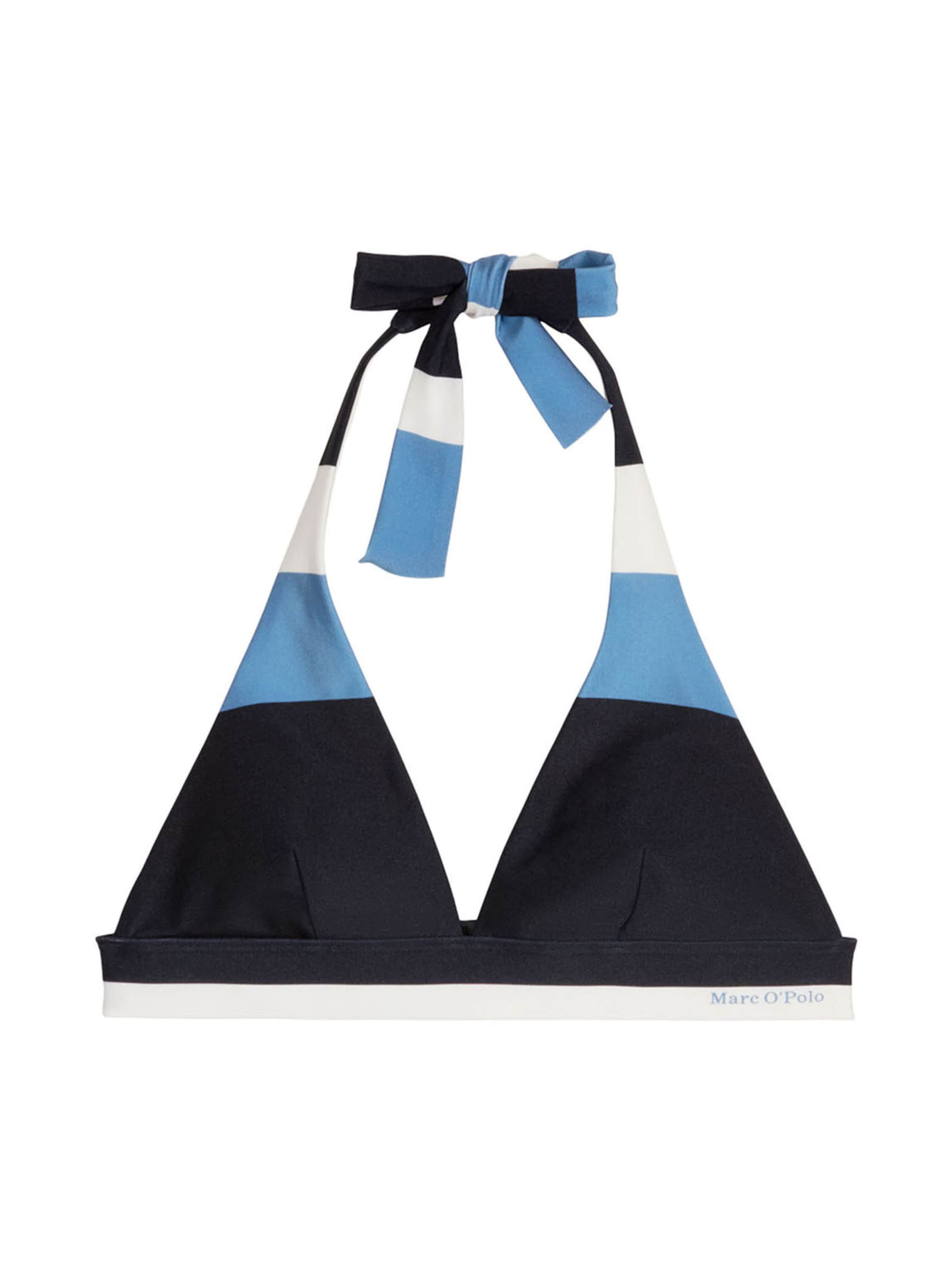 Marc O'Polo Triangel Bikinitop ' Summer Stripes ' in Blauw: voorkant