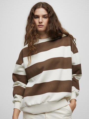 Pull&Bear Sweatshirt in Beige: predná strana