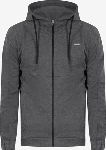 Smilodox Zip-Up Hoodie 'Nash' in Grey: front