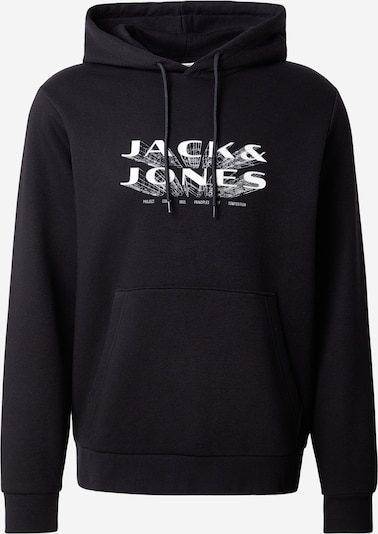 JACK & JONES Sweater majica 'JCOFUSION' veličine S u crna / bijela, Pregled proizvoda