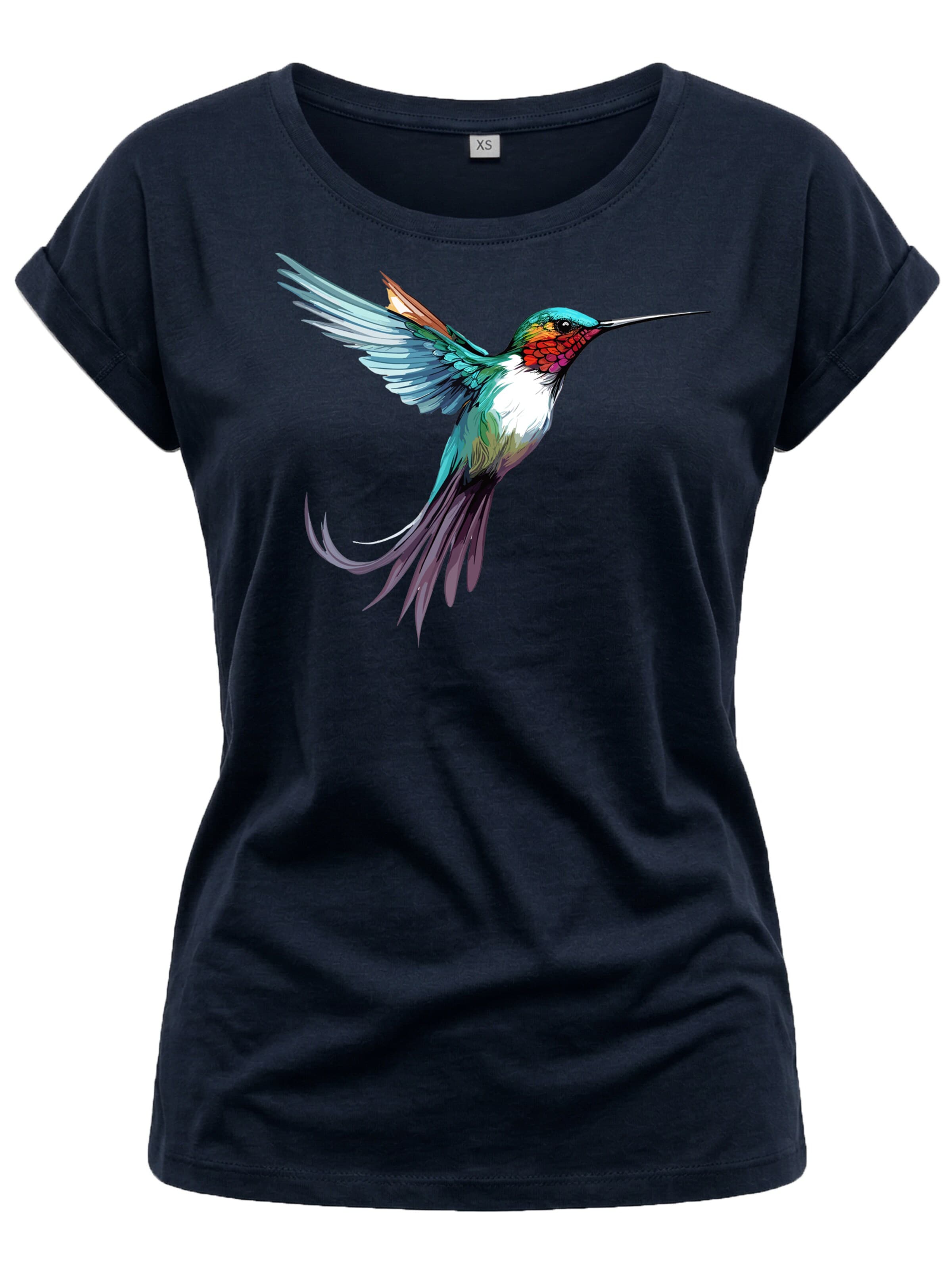 MAKAYA Shirt 'Kolibri' in Blue: front