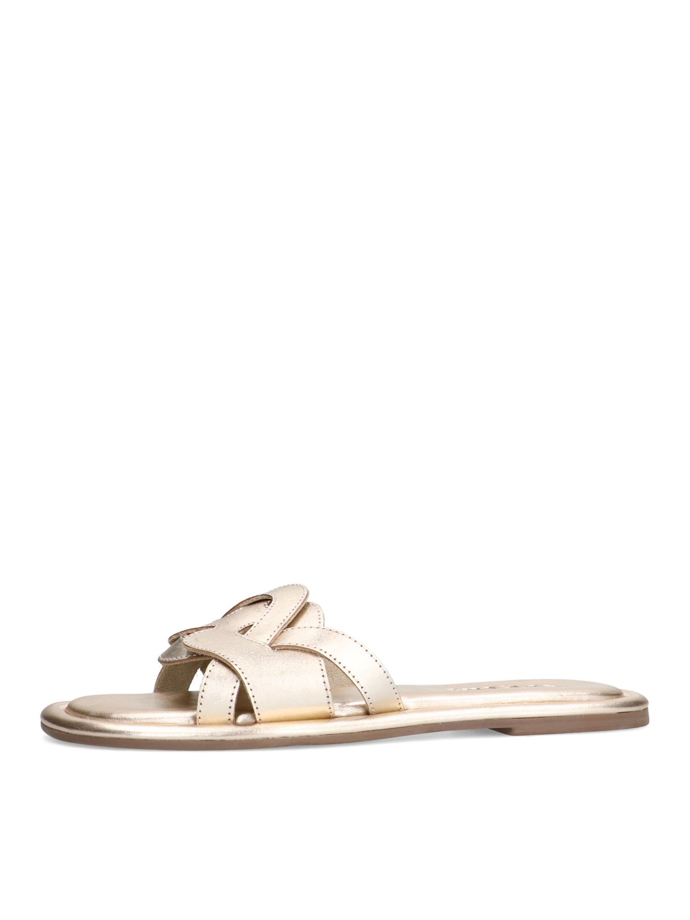 SACHA Mules in Gold: front