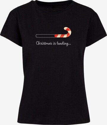 Maglietta 'Christmas Loading' di Merchcode in nero: frontale