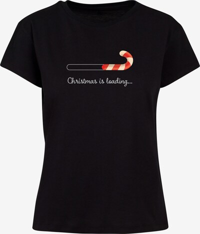 Merchcode T-Shirt 'Christmas Loading' in rot / schwarz / offwhite, Produktansicht