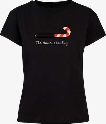 Merchcode Shirt 'Christmas Loading' in Zwart: voorkant