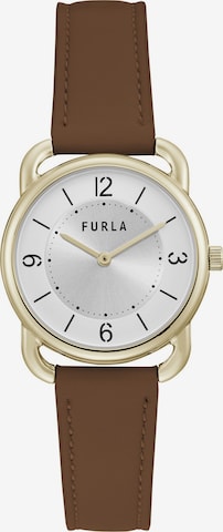 FURLA Analog Watch 'New Sleek' in Brown: front