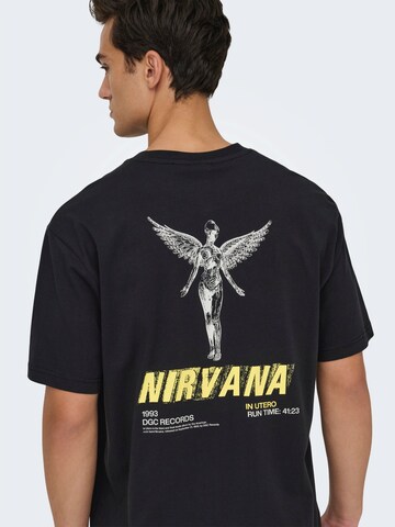 Only & Sons T-Shirt 'ONSNIRVANA' in Schwarz